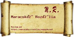 Maracskó Rozália névjegykártya